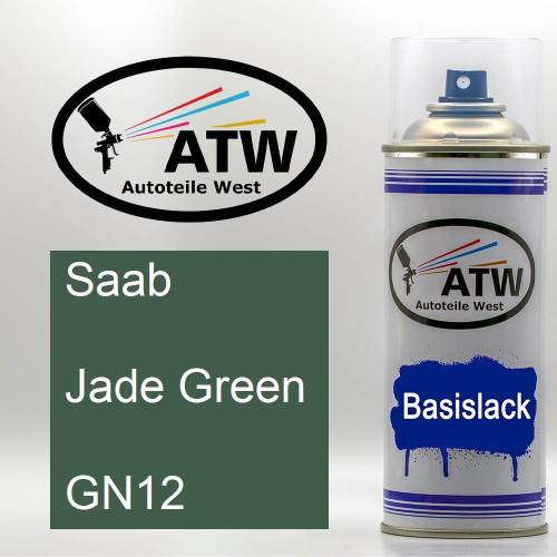 Saab, Jade Green, GN12: 400ml Sprühdose, von ATW Autoteile West.